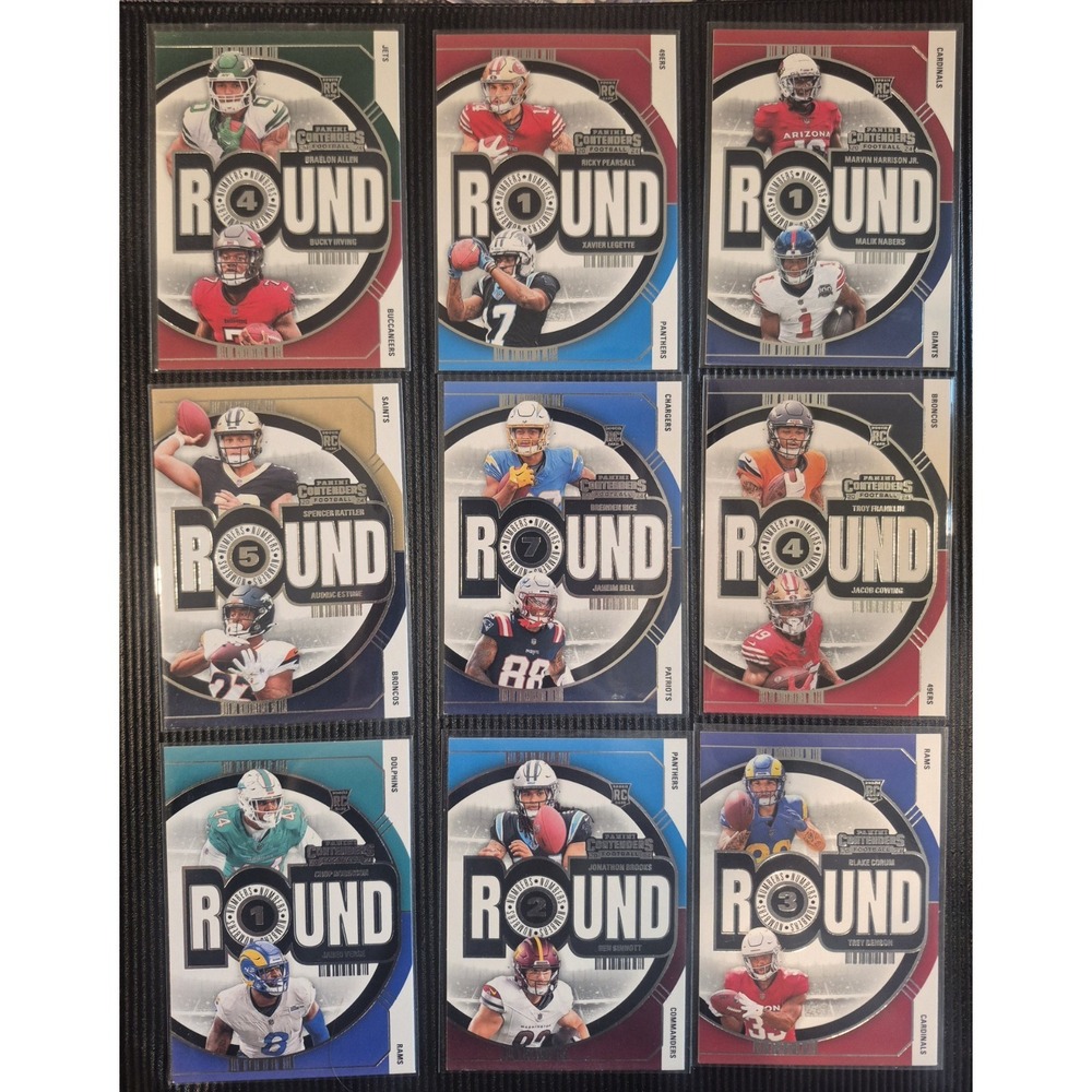 2024 Contenders Round Numbers 10 Card Rookie Lot Pearsall/Legette/Rattler/Estime